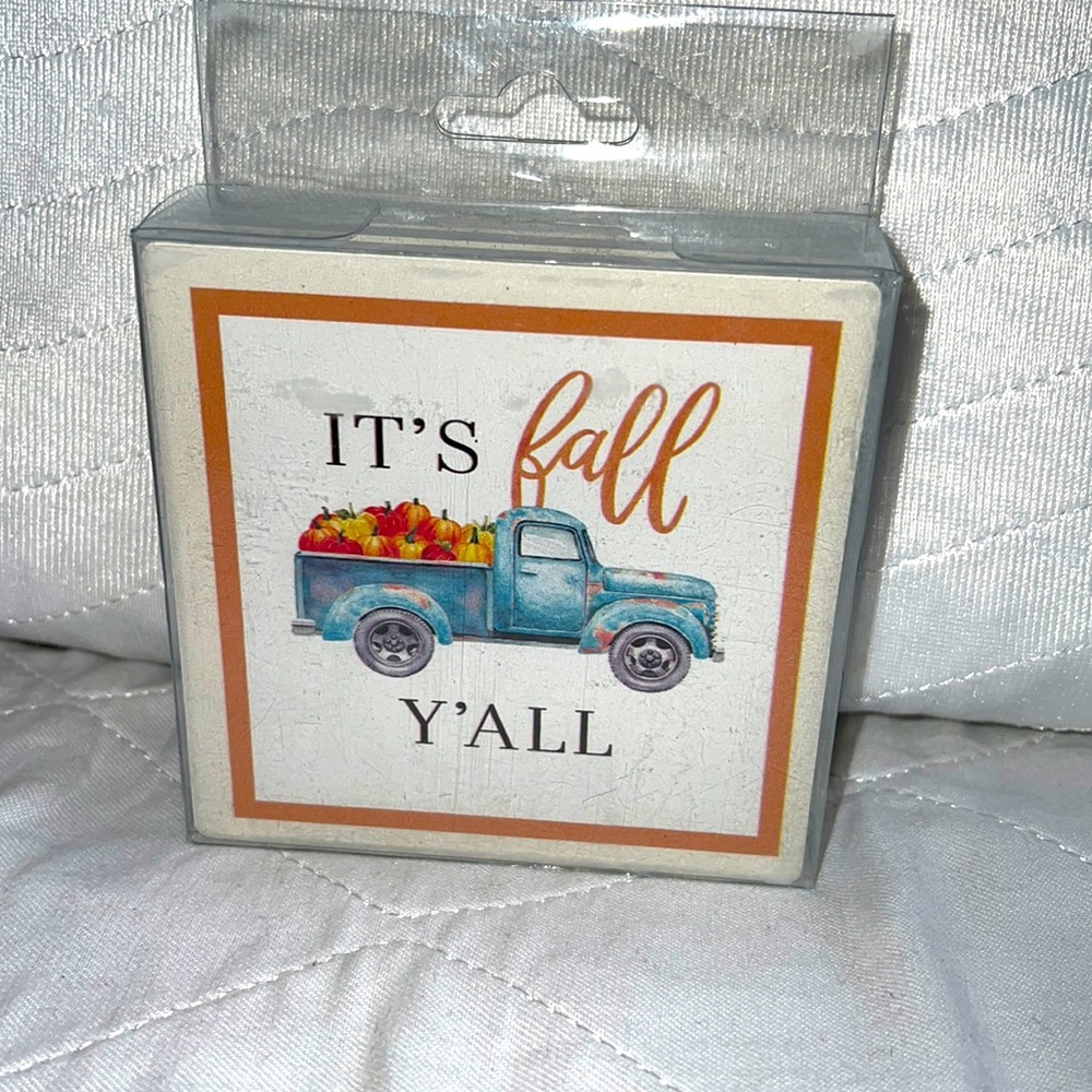 Robert Stanley “It’s Fall Y’all” Truck Coasters NWT